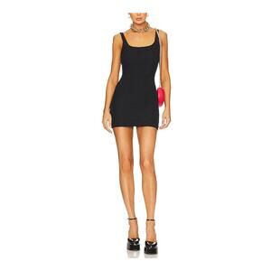 Versace 'Spugna' Black Polyamide Monogram Mini Dress Size 42